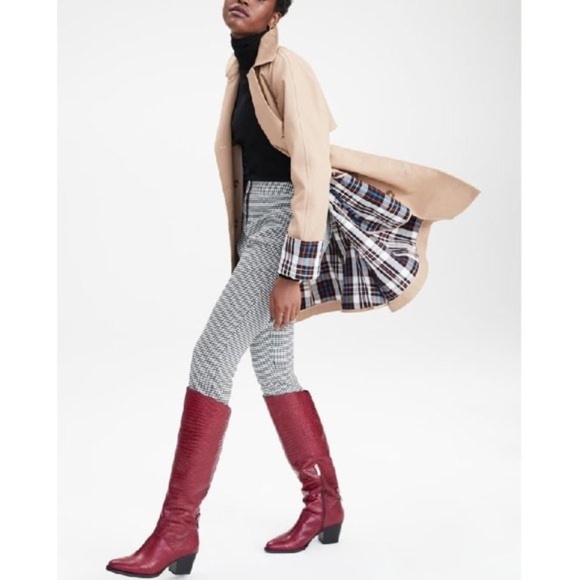 Court & Rowe Plaid Lined Double Breasted Trench Coat - Picture 3 of 7